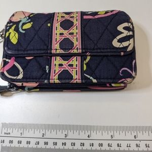 Vera Bradley Wristlet Wallet Retired "Ribbons" Pattern Makeup Bag Quilted Boho